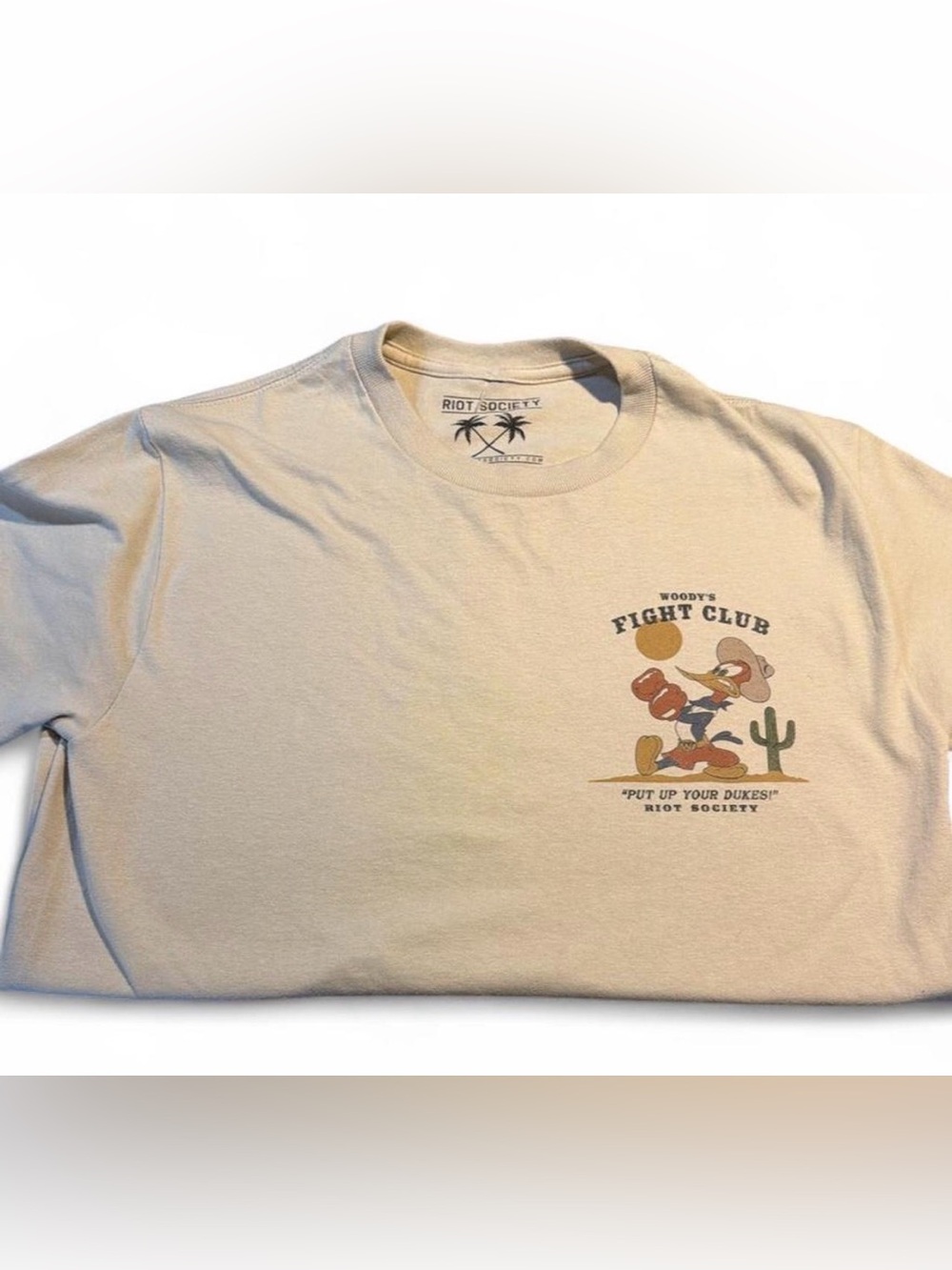 riot society Beige Graphic 'Fight Club' Short-Sleeve Woody woodpecker